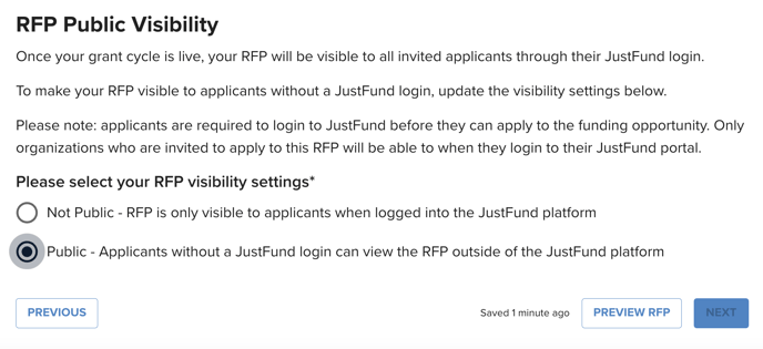 RFP Public Visibility